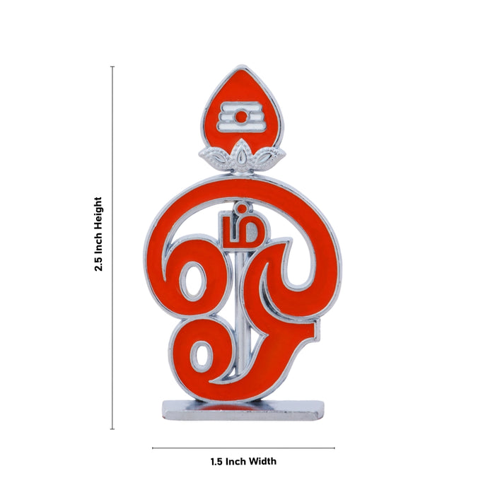 Tamil Om With Vel - 2.5 x 1.5 Inches | Murugan Om Vel/ Vel With Stand for Car Decor