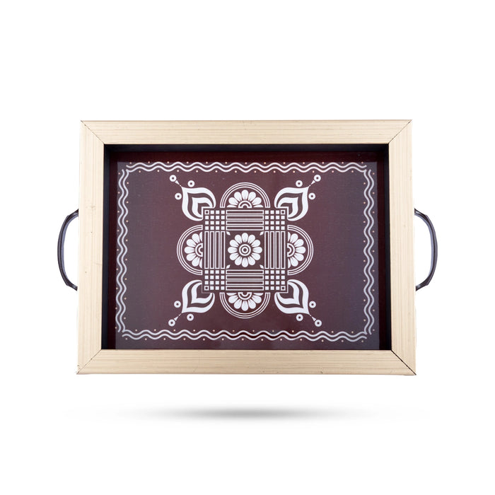 Wooden Tray with Handle - 2.5 x 8 Inches | Wooden Serving Tray/ Picture Tray for Home Decor & Gifting