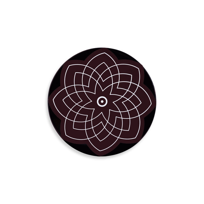 Rangoli Design Manai Palagai - 1.25 X 6 Inches | Round Shape Pooja Chowki/ Wooden Bajot/ Patla For Pooja - Pooja Aasan & Bajot & Pooja Mat