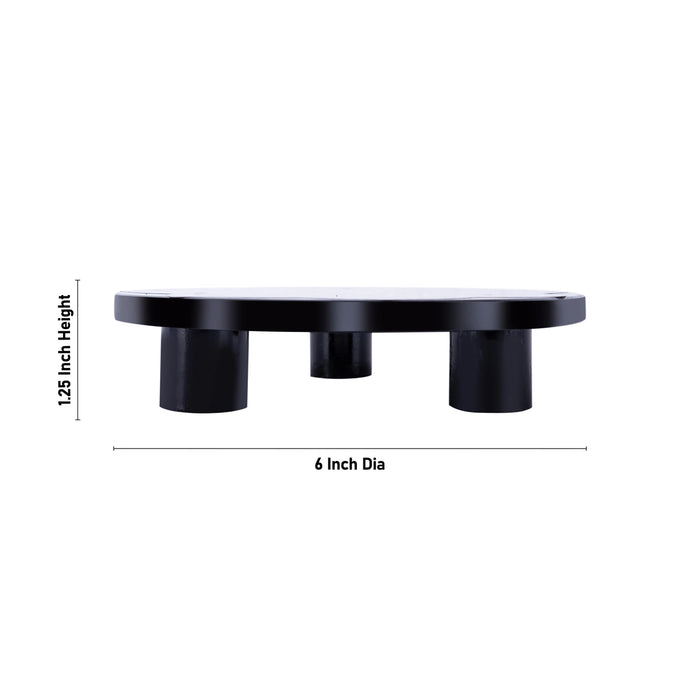 Rangoli Design Manai Palagai - 1.25 X 6 Inches | Round Shape Pooja Chowki/ Wooden Bajot/ Patla For Pooja - Pooja Aasan & Bajot & Pooja Mat