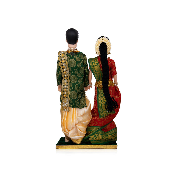 Young Couple Plastic Golu Bommai Pair - 12 x 3 Inches | Giri Golu Doll/ Navaratri Golu Bomma/ Gombe/ Bommai - Plastic Bommai