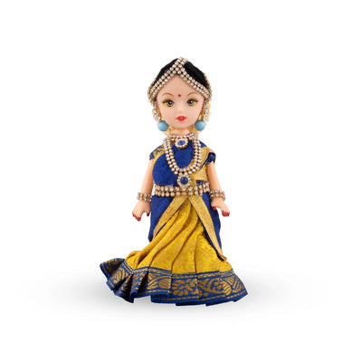 Decorated Doll Plastic Golu Bommai - 7 x 3 Inches | Giri Golu Doll/ Navaratri Golu Bomma/ Gombe/ Bommai