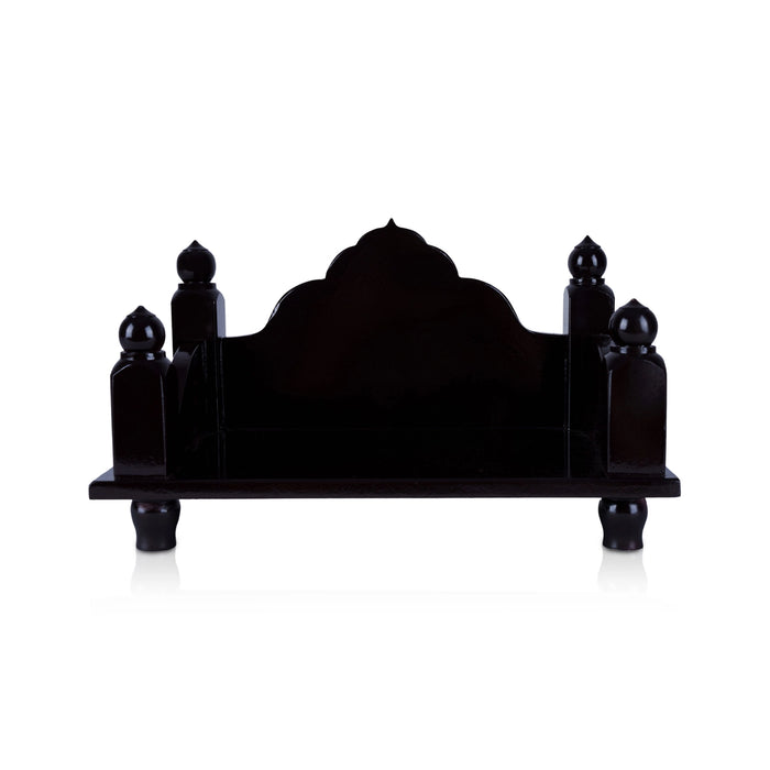 Simhasanam With Base - 6.75 x 11 x 6.75 Inches | Brown Coloured Pooja Chowki/ Wooden Mandasana for Deity - Pooja Aasan & Bajot & Pooja Mat