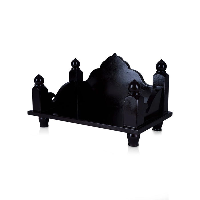 Simhasanam With Base - 6.75 x 11 x 6.75 Inches | Brown Coloured Pooja Chowki/ Wooden Mandasana for Deity - Pooja Aasan & Bajot & Pooja Mat