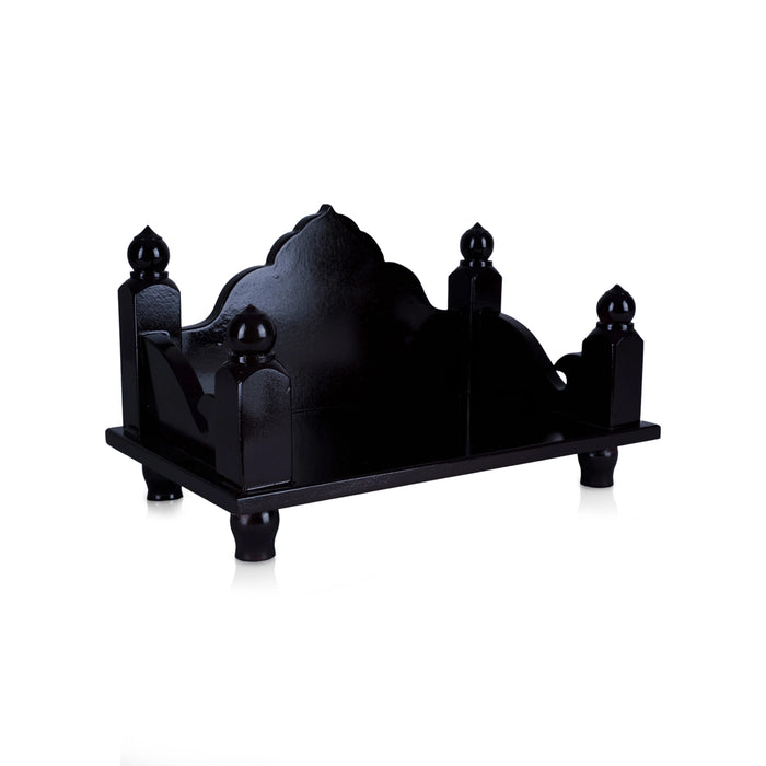 Simhasanam With Base - 6.75 x 11 x 6.75 Inches | Brown Coloured Pooja Chowki/ Wooden Mandasana for Deity - Pooja Aasan & Bajot & Pooja Mat