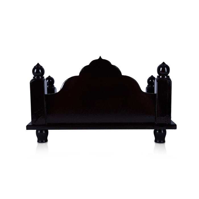 Simhasanam With Base - 6.75 x 11 x 6.75 Inches | Brown Coloured Pooja Chowki/ Wooden Mandasana for Deity - Pooja Aasan & Bajot & Pooja Mat