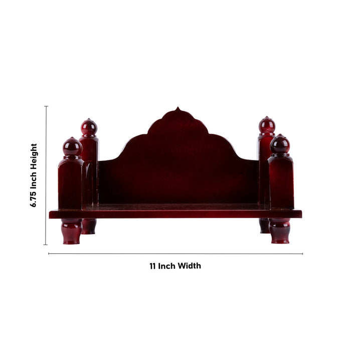 Simhasanam With Base - 6.75 x 11 x 6.75 Inches | Wooden Pooja Chowki/ Wooden Mandasana for Deity - Pooja Aasan & Bajot & Pooja Mat