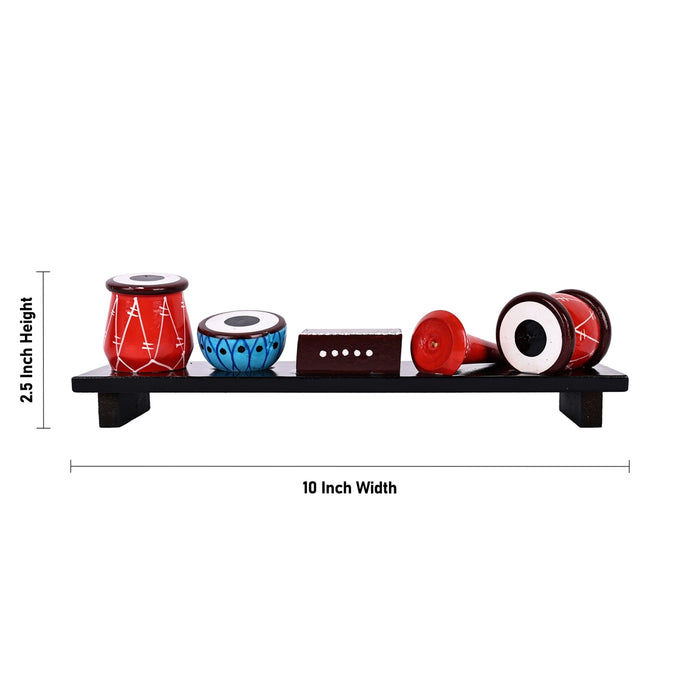 Musical Instrument Display - 2.5 X 10 Inches | Decorative Showpiece/ Wooden Toy For Tabletop Display - Table Stand Accessories