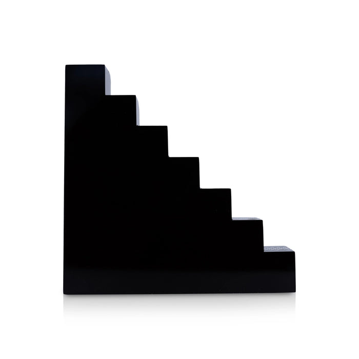 Diya Stand - 3 x 3 Inches | 7 Steps Wooden Stand/ Kolam Design Lamp Stand/ Deepam Stand for Pooja - Lamp Stands & Accessories