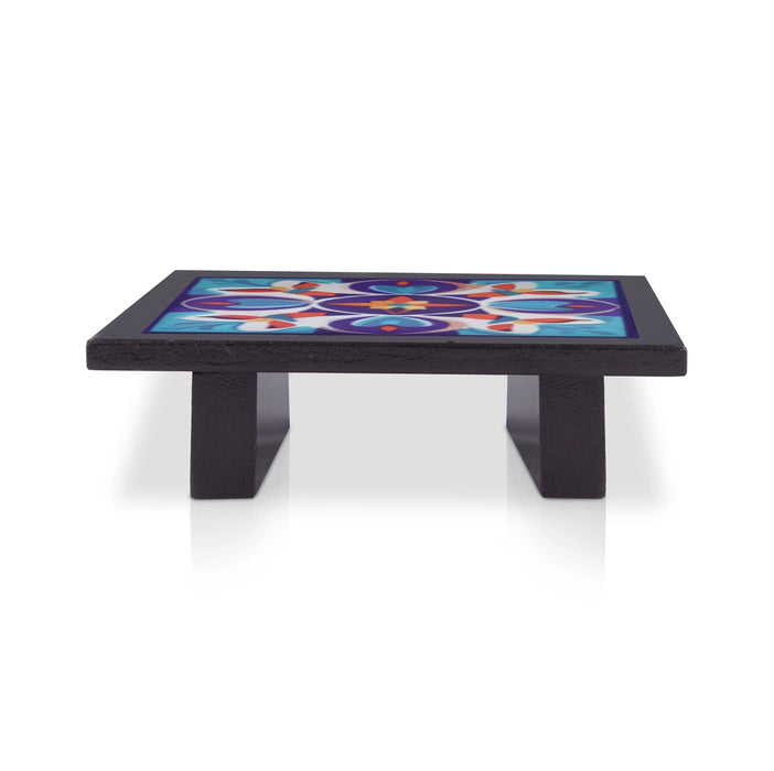 Square Manai - 1 x 4 Inches | Rangoli Chowki / Wooden Bajot / Aasan for Pooja