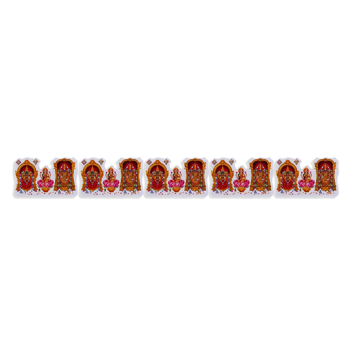 Lakshmi Balaji wall sticker - 2.25 x 3.5 Inches | 5 pcs / God Sticker For home decor, office Spaces & Door - 