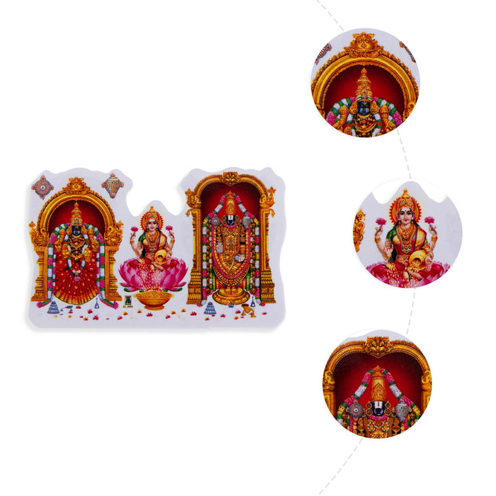 Lakshmi Balaji wall sticker - 2.25 x 3.5 Inches | 5 pcs / God Sticker For home decor, office Spaces & Door - 