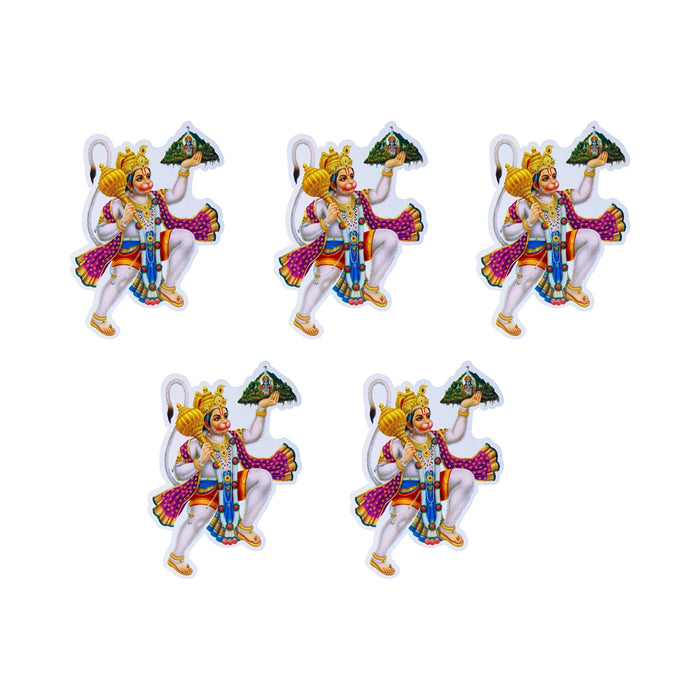 Hanuman Sticker - 8 x 6 Inches |5 Pcs/ Anjaneya Sticker/ Decorative Door & Wall Decor for Home