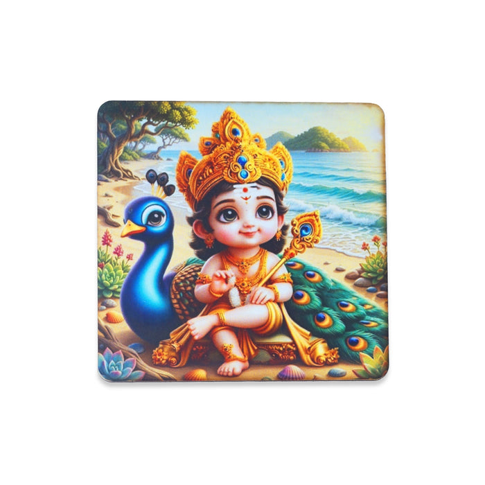 Cartoon Murugan Photo Magnet - 3 x 3 Inches | Fridge Magnet/ Picture Magnet for Home