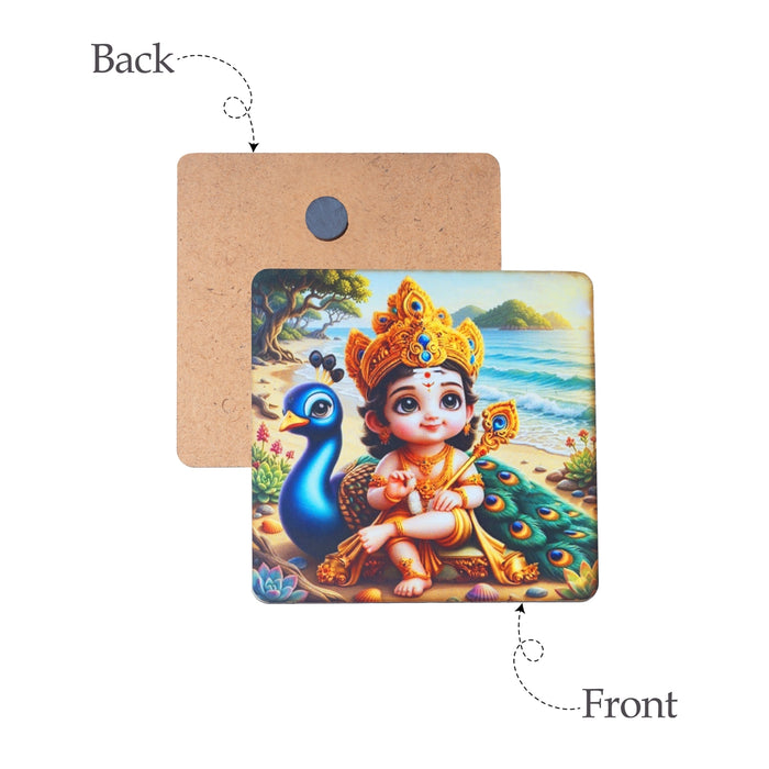 Cartoon Murugan Photo Magnet - 3 x 3 Inches | Fridge Magnet/ Picture Magnet for Home