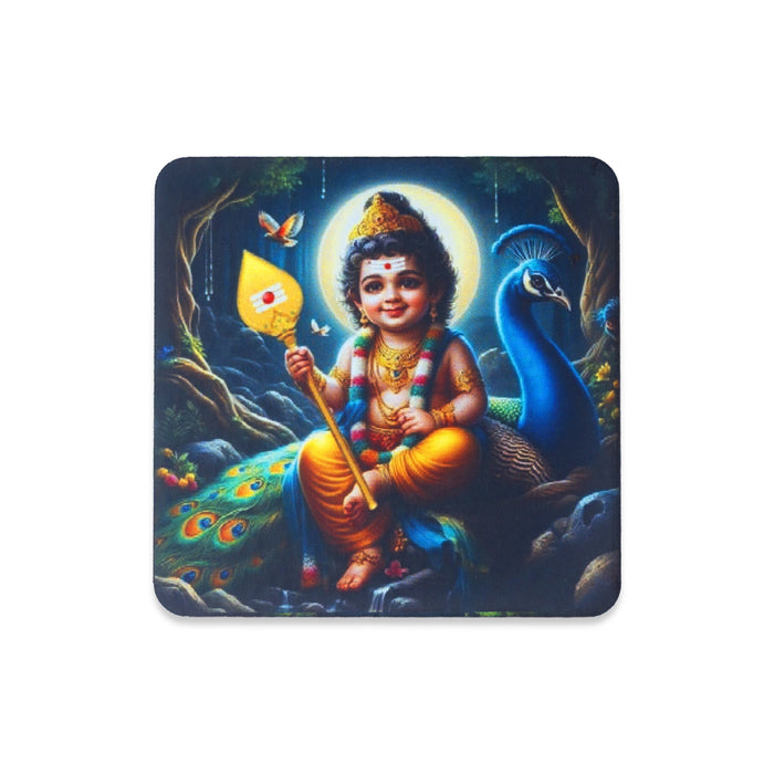 Moon Murugan Photo Magnet - 2.5 x 2.5 Inches | Fridge Magnet/ Picture Magnet for Gifting
