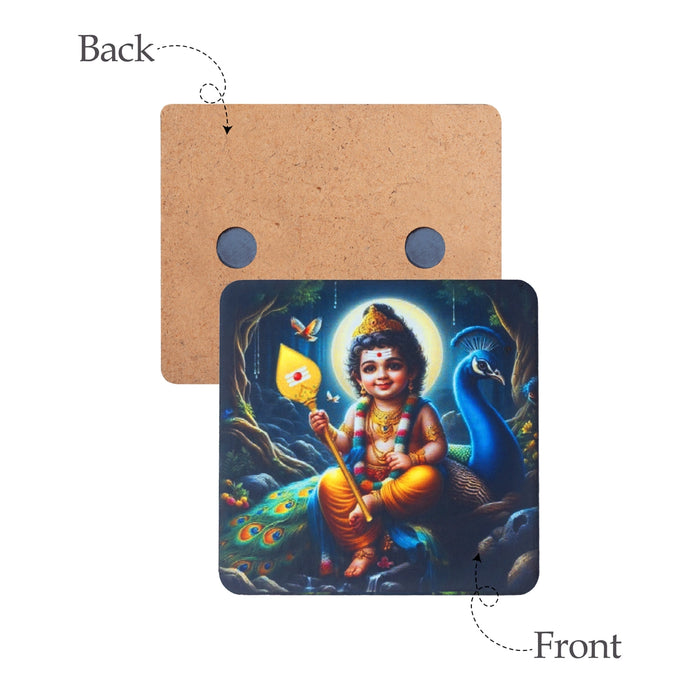 Moon Murugan Photo Magnet - 2.5 x 2.5 Inches | Fridge Magnet/ Picture Magnet for Gifting