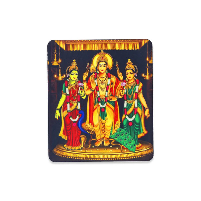 Photo Magnet - 3 x 3 Inches | Murugan Valli Deivanai Picture Magnet/ Fridge Magnet