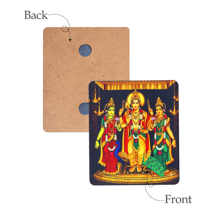 Photo Magnet - 3 x 3 Inches | Murugan Valli Deivanai Picture Magnet/ Fridge Magnet