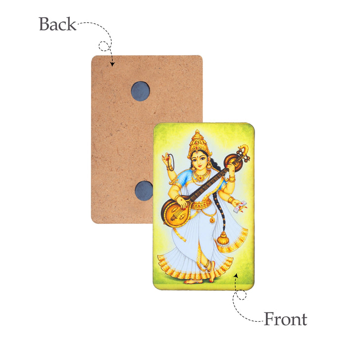 Saraswati Fridge Magnet - 3.5 x 2.5 Inches | Photo Magnet/ Picture Magnet For Home