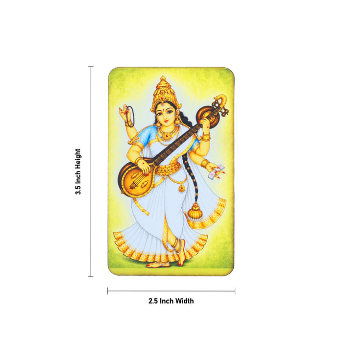 Saraswati Fridge Magnet - 3.5 x 2.5 Inches | Photo Magnet/ Picture Magnet For Home