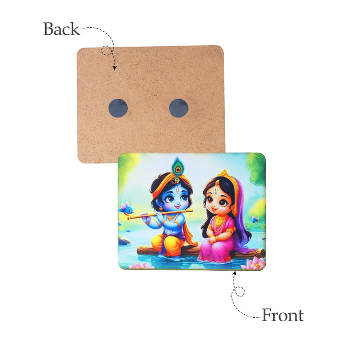 Fridge Magnet - 2 x 3 Inches | Baby Radha Krishna Photo Magnet/ Picture Magnet