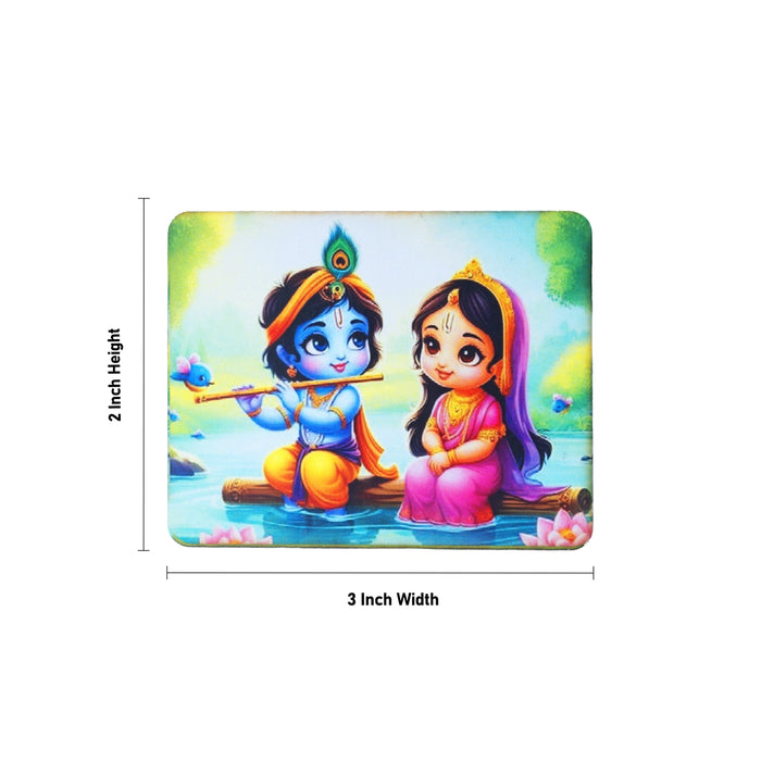 Fridge Magnet - 2 x 3 Inches | Baby Radha Krishna Photo Magnet/ Picture Magnet