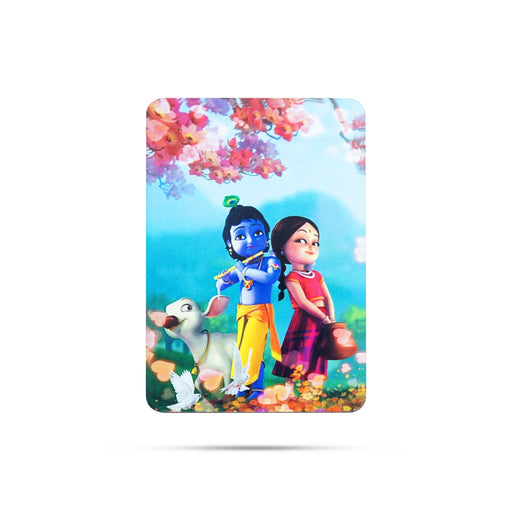 Radha Krishna Cow Fridge Magnet - 3 x 2 Inches | Photo Magnet/ Single Layer Picture Magnet for Home - Fridge Magnet