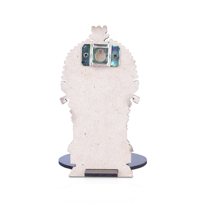 Raja Alangaram Murugan With Kolam Stand - 5.5 x 3.5 Inches | Deity With Wooden Bajot for Pooja - Pooja Aasan & Bajot & Pooja Mat