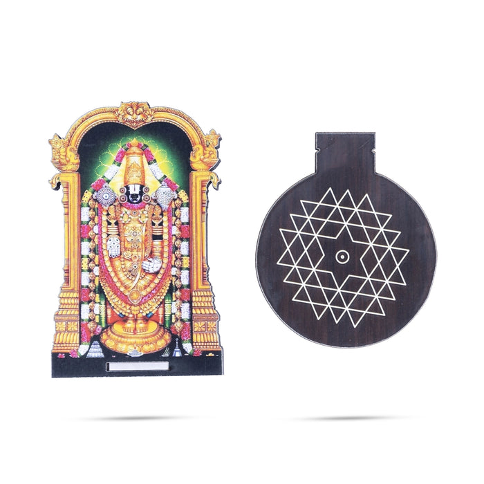 Balaji With Kolam Stand - 5.5 x 3.5 Inches | Deity With Wooden Bajot for Pooja