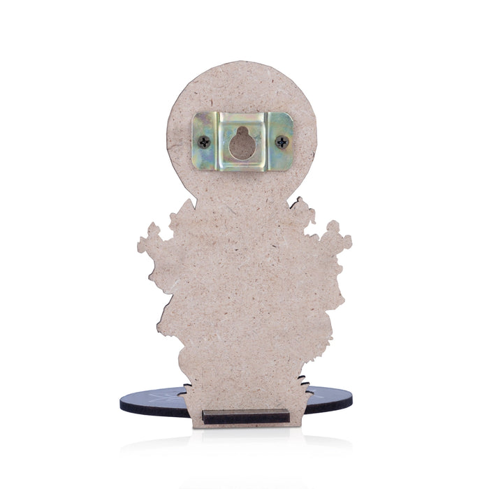 Kan Drishti Ganesha With Kolam Stand - 5 x 3.5 Inches | Deity With Wooden Bajot for Pooja - Pooja Aasan & Bajot & Pooja Mat