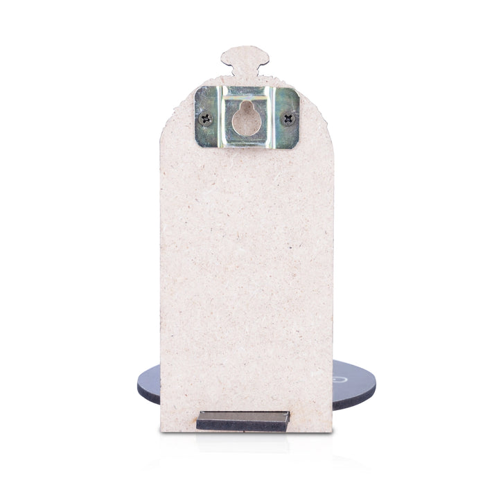 Guruvayurappa With Kolam Stand - 5 x 3.5 Inches | Deity With Wooden Bajot for Pooja - Pooja Aasan & Bajot & Pooja Mat