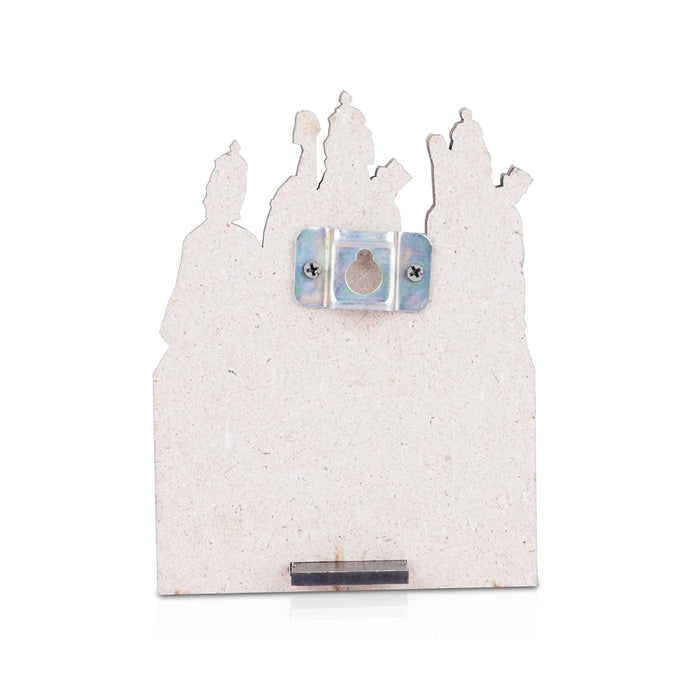 Ram Darbar With Kolam Stand - 5 x 4 Inches | Deity With Wooden Bajot for Pooja - Pooja Aasan & Bajot & Pooja Mat