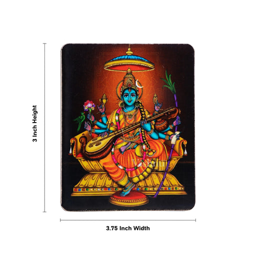 Raja Shyamala Devi Design Fridge Magnet - 3 x 3.75 Inches | Single Layer Photo Magnet/ Picture Magnet for Home - Fridge Magnet