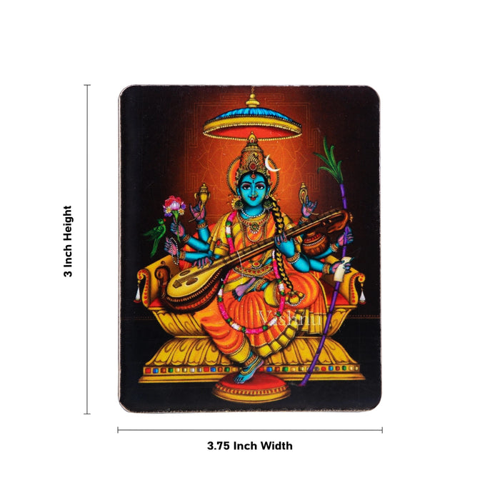 Raja Shyamala Devi Design Fridge Magnet - 3 x 3.75 Inches | Single Layer Photo Magnet/ Picture Magnet for Home - Fridge Magnet