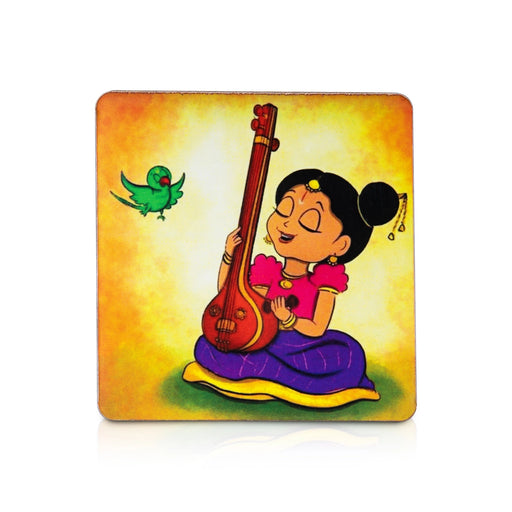 Baby Meenakshi Design Fridge Magnet - 3 x 3.75 Inches | Single Layer Photo Magnet/ Picture Magnet for Home - Fridge Magnet