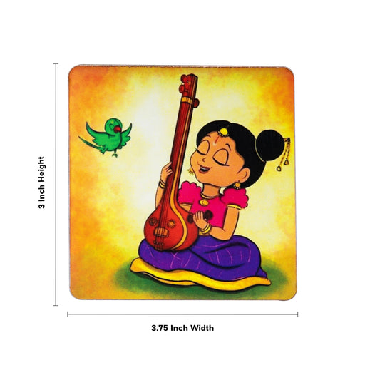 Baby Meenakshi Design Fridge Magnet - 3 x 3.75 Inches | Single Layer Photo Magnet/ Picture Magnet for Home - Fridge Magnet