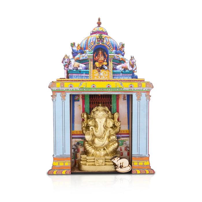 Ganesh Idol with Temple - 7 x 4.5 Inches | Vinayaka Idol/ Ganpati Murti for Pooja
