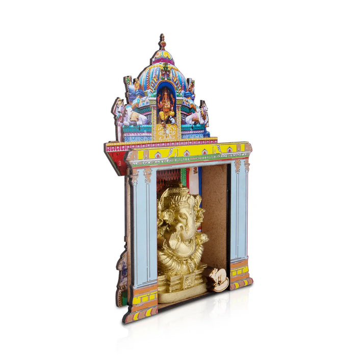 Ganesh Idol with Temple - 7 x 4.5 Inches | Vinayaka Idol/ Ganpati Murti for Pooja