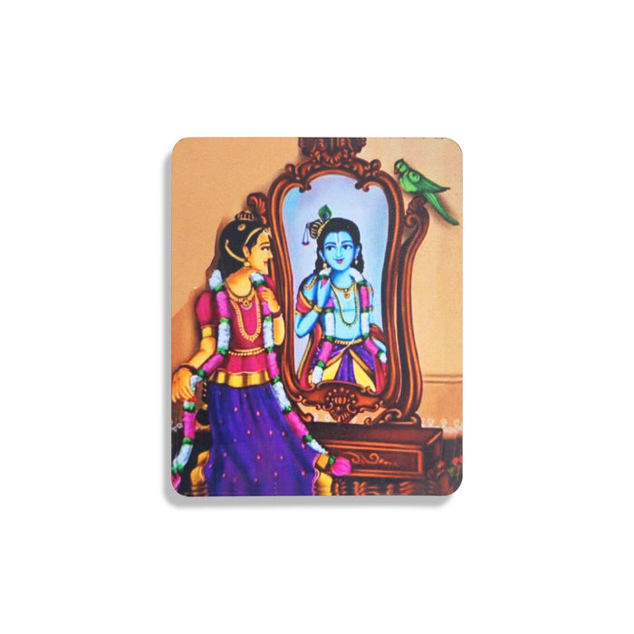 Andal Maalai Sooduthal Design Fridge Magnet - 3 x 2.5 Inches | Single Layer Photo Magnet/Picture Magnet for Home - Fridge Magnet