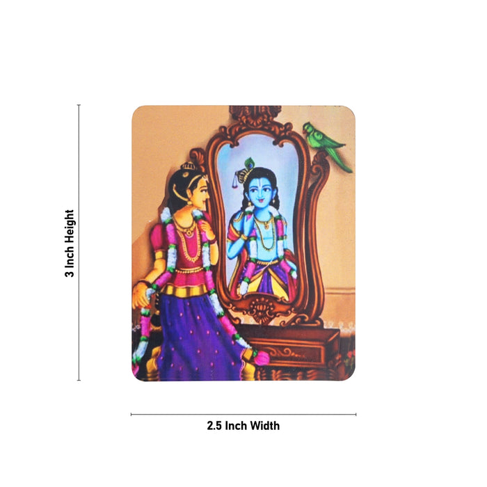 Andal Maalai Sooduthal Design Fridge Magnet - 3 x 2.5 Inches | Single Layer Photo Magnet/Picture Magnet for Home - Fridge Magnet