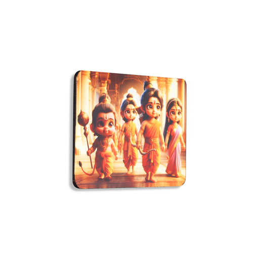 Baby Ram Darbar Murti Design Fridge Magnet - 2.25 x 2.75 Inches | Single Layer Photo Magnet for Home - Fridge Magnet