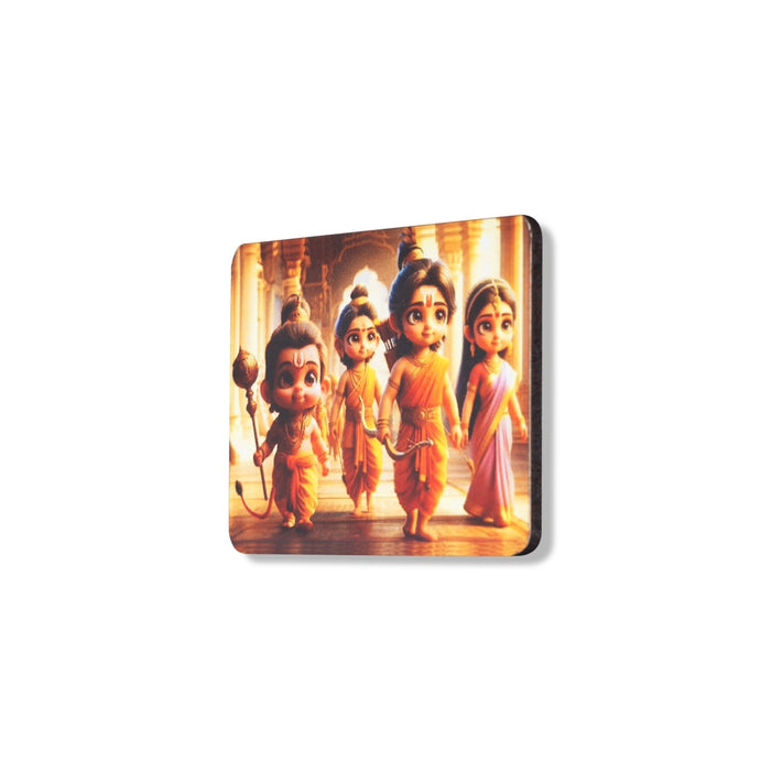 Baby Ram Darbar Murti Design Fridge Magnet - 2.25 x 2.75 Inches | Single Layer Photo Magnet for Home - Fridge Magnet