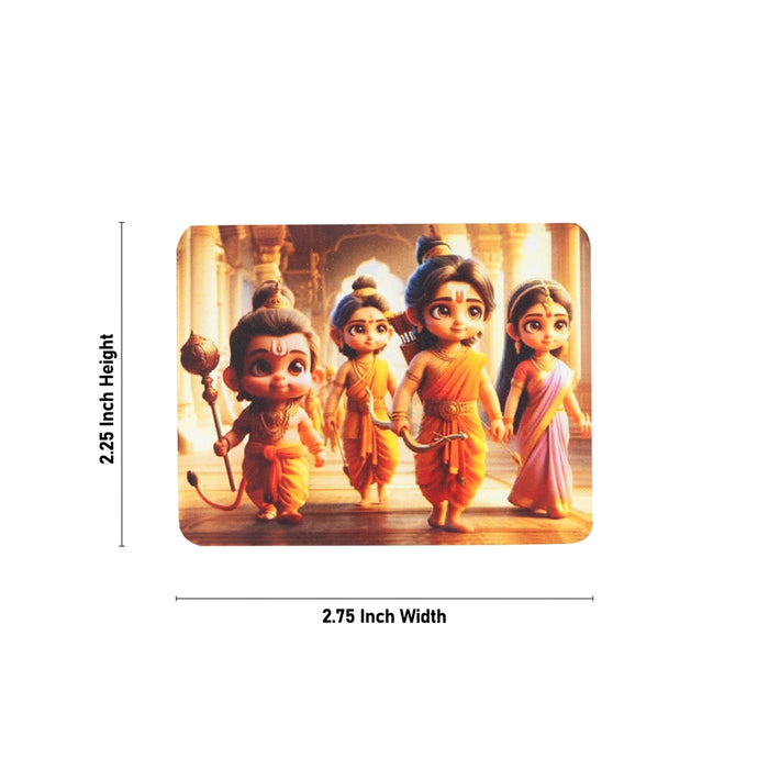 Baby Ram Darbar Murti Design Fridge Magnet - 2.25 x 2.75 Inches | Single Layer Photo Magnet for Home - Fridge Magnet