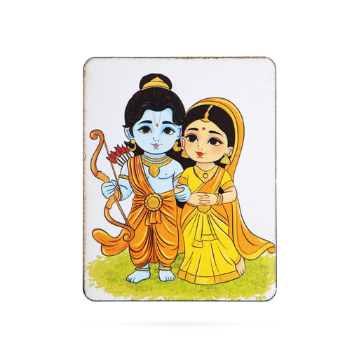 Baby Ram Sita Murti Design Fridge Magnet - 3 x 2.5 Inches | Single Layer Photo Magnet/ Picture Magnet for Home - Fridge Magnet