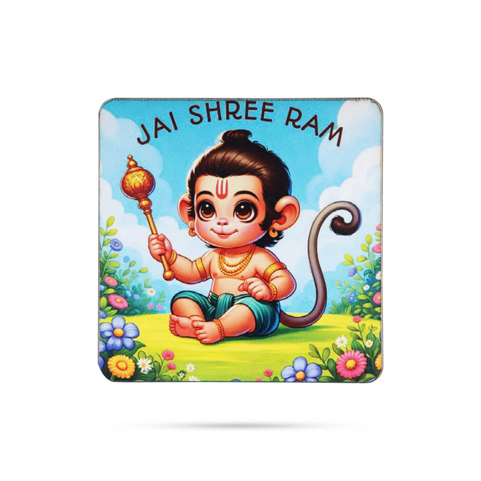 Baby Hanuman Murti Design Fridge Magnet - 3 x 3 Inches | Single Layer Photo Magnet/ Picture Magnet for Home - Fridge Magnet
