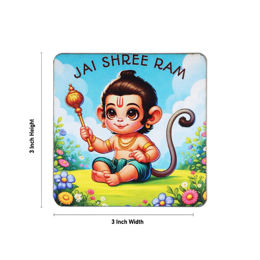 Baby Hanuman Murti Design Fridge Magnet - 3 x 3 Inches | Single Layer Photo Magnet/ Picture Magnet for Home - Fridge Magnet