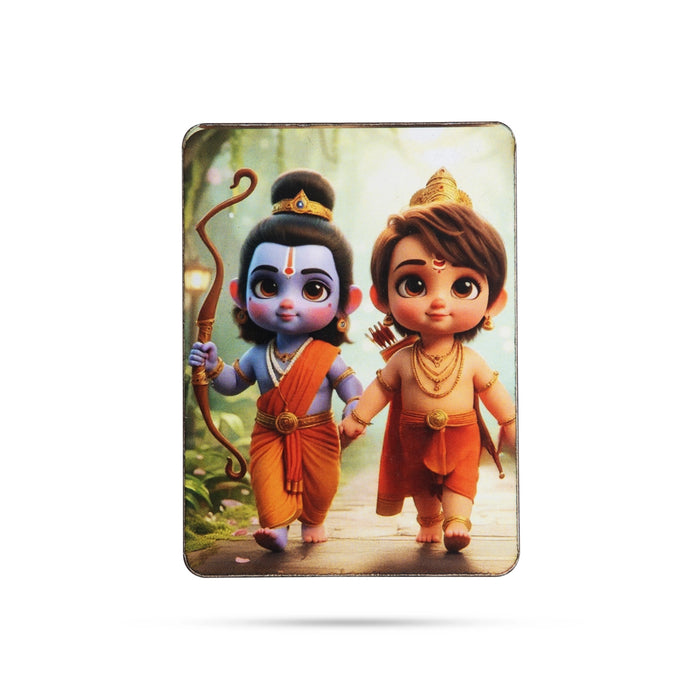 Baby Ram With Lakshman Murti Design Fridge Magnet - 3 x 2.25 Inches | Single Layer Photo Magnet for Home - Fridge Magnet