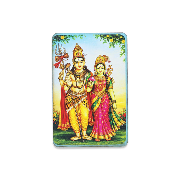 Shiv Parvati Picture Magnet - 3 x 2 Inches | Fridge Magnet/ Photo Magnet For Decoration