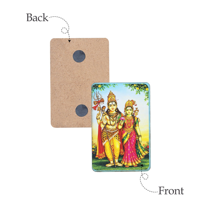 Shiv Parvati Picture Magnet - 3 x 2 Inches | Fridge Magnet/ Photo Magnet For Decoration